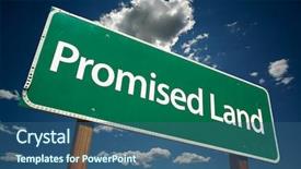  Presentation with christian road - Cool new theme with christian choices - promised land road sign backdrop and a ocean colored foreground