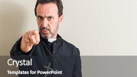  Presentation with religion elves - PPT theme enhanced with christian choices - senior priest religion man pointing background and a  colored foreground