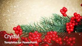  Presentation with holy mass communion a golden - Slides featuring christian christmas - european holly anf fir-tree background and a tawny brown colored foreground