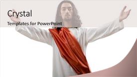  Presentation with christmas jesus christ - Cool new PPT theme with christian christmas - jesus christ personifacation isolated backdrop and a lemonade colored foreground