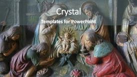  Presentation with nativity - PPT theme featuring christian christmas - nativity scene background and a gray colored foreground