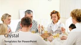  Presentation with christian family - Amazing slides having christian christmas - portrait of big family sitting backdrop and a coral colored foreground