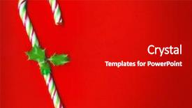  Presentation with cane - Colorful slides enhanced with christian christmas borders - candy cane with pretty holly backdrop and a crimson colored foreground
