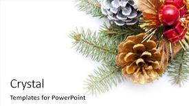  Presentation with pine cone - Colorful theme enhanced with christian christmas borders - pine cone border backdrop and a white colored foreground