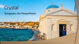  Presentation with church christian - PPT layouts featuring christian church at sunset background and a light blue colored foreground