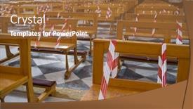  Presentation with social distancing - Presentation theme consisting of christian-church-during-the-coronavirus background and a coral colored foreground