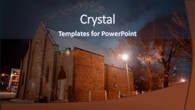  Presentation with church christian - Beautiful PPT layouts featuring christian church in a deserted backdrop and a tawny brown colored foreground