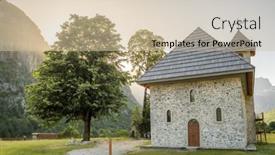  Presentation with albania - PPT theme featuring christian-church-in-the-village background and a soft green colored foreground