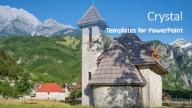  Presentation with church christian - PPT layouts consisting of christian-church-in-the-village background and a teal colored foreground