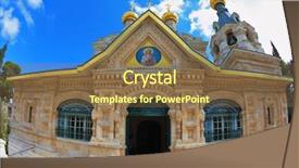  Presentation with magdalene - Presentation theme enhanced with christian college - above the triangular portico golden background and a tawny brown colored foreground