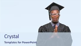  Presentation with african american religion - Beautiful theme featuring christian college - young graduated african american man backdrop and a sky blue colored foreground