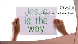  Presentation with way - Cool new PPT theme with christian counseling - jesus is the way card backdrop and a white colored foreground