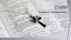  Presentation with counseling - Presentation theme featuring christian counseling - onyx cross on bible text background and a light gray colored foreground