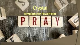  Presentation with christian pray - Amazing slide set having christian counseling - wooden blocks with the text backdrop and a coral colored foreground