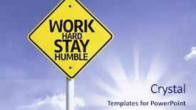  Presentation with hard work - Audience pleasing PPT theme consisting of christian counseling - work hard stay humble road backdrop and a sky blue colored foreground
