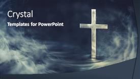  Presentation with heaven christian - Theme enhanced with christian-cross-in-heavenly-wallpaper background and a  colored foreground