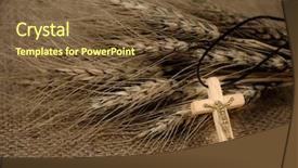  Presentation with ears - Amazing theme having christian cross on wheat ears backdrop and a  colored foreground