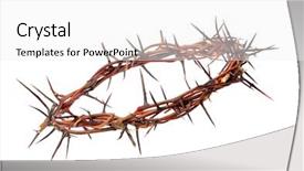  Presentation with crown thorns - Audience pleasing presentation theme consisting of christian easter - crown made of thorns isolated backdrop and a white colored foreground