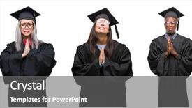  Presentation with group of people praying to god - PPT theme having collage of group of young background and a gray colored foreground
