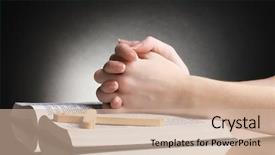  Presentation with black female - Amazing PPT layouts having christian religion - female hands on open russian backdrop and a soft green colored foreground