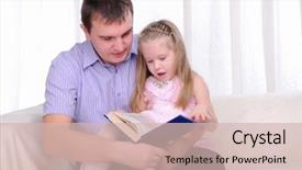 Presentation with father - Beautiful slide deck featuring bible reading - little girl is sitting backdrop and a soft green colored foreground