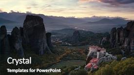  Presentation with christian - Beautiful slides featuring christian fall - meteora monasteries after sunset greece backdrop and a  colored foreground