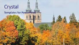  Presentation with czech republic - Colorful theme enhanced with christian fall - tepla abbey monastery premonstratensian abbey backdrop and a sky blue colored foreground