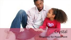  Presentation with reading bible - Beautiful slides featuring christian family - african american father and daughter backdrop and a coral colored foreground
