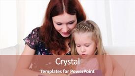  Presentation with christian family - Presentation theme enhanced with christian family - little girl and her mother background and a coral colored foreground