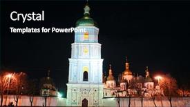  Presentation with ukraine - Beautiful PPT theme featuring christian fellowship - kiev ukraine - saint sofia backdrop and a black colored foreground