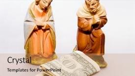  Presentation with vintage christmas - Colorful presentation theme enhanced with christian finance - commercialism vs christmas a vintage backdrop and a coral colored foreground