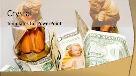  Presentation with christmas jesus - Amazing theme having christian finance - commercialism vs christmas mary joseph backdrop and a lemonade colored foreground