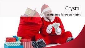  Presentation with next - PPT layouts having christian finance - santa claus sitting next background and a white colored foreground