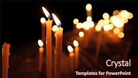  Presentation with christian church - Presentation enhanced with christian fire - candles in church shallow depth background and a  colored foreground