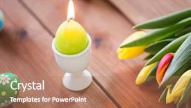  Presentation with holidays - Theme consisting of christian fire - easter holidays tradition and object background and a coral colored foreground