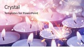  Presentation with christmas candles - Colorful theme enhanced with christian fire - illuminated candles during christmas time backdrop and a lemonade colored foreground