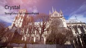  Presentation with notre dame paris france - PPT layouts having christian fire - notre dame de paris cathedral background and a coral colored foreground