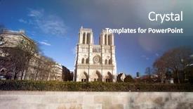  Presentation with notre dame paris france - Cool new PPT layouts with christian fire - notre dame de paris cathedral backdrop and a ocean colored foreground