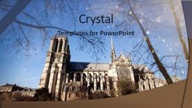  Presentation with notre dame paris france - Slide set consisting of christian fire - notre dame de paris cathedral background and a teal colored foreground
