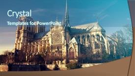  Presentation with notre dame paris france - Beautiful slide deck featuring christian fire - notre dame de paris cathedral backdrop and a ocean colored foreground