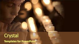  Presentation with church christian - PPT layouts consisting of christian fire - woman praying in catholic church background and a tawny brown colored foreground
