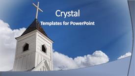  Presentation with spirituality - Audience pleasing presentation consisting of christian flag - religion and spirituality concept image backdrop and a ocean colored foreground