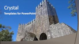  Presentation with principal - Audience pleasing theme consisting of christian foundation - castle of guimaraes is backdrop and a teal colored foreground