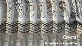  Presentation with christian - Slide set featuring christian gate - decorated columns of a cathedral background and a gray colored foreground