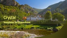  Presentation with medieval artsa - Amazing PPT layouts having christian gate - medieval monastery dobrun in bosnia backdrop and a tawny brown colored foreground