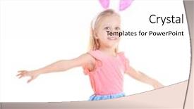  Presentation with bunny - Beautiful PPT layouts featuring christian growth - cute funny girl with bunny backdrop and a white colored foreground