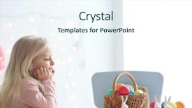  Presentation with christian easter - Cool new theme with christian growth - cute funny girl with colorful backdrop and a sky blue colored foreground