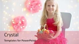  Presentation with easter - Theme featuring christian growth - cute funny girl with colorful background and a  colored foreground