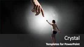  Presentation with christian - PPT theme enhanced with christian growth - hand of assistance and help background and a  colored foreground