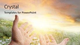  Presentation with christian - Presentation with christian growth - hands reaching for the sky background and a lemonade colored foreground